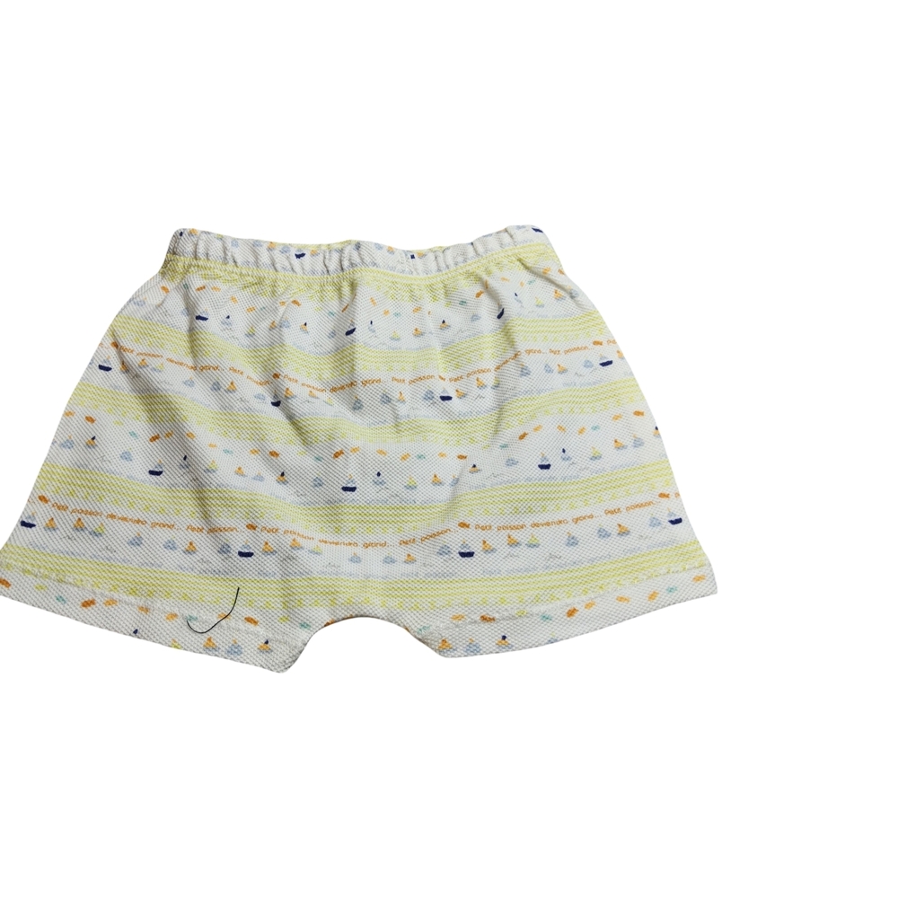 NWOT Size 3 month Jacadi Yellow & White shorts with sailboats